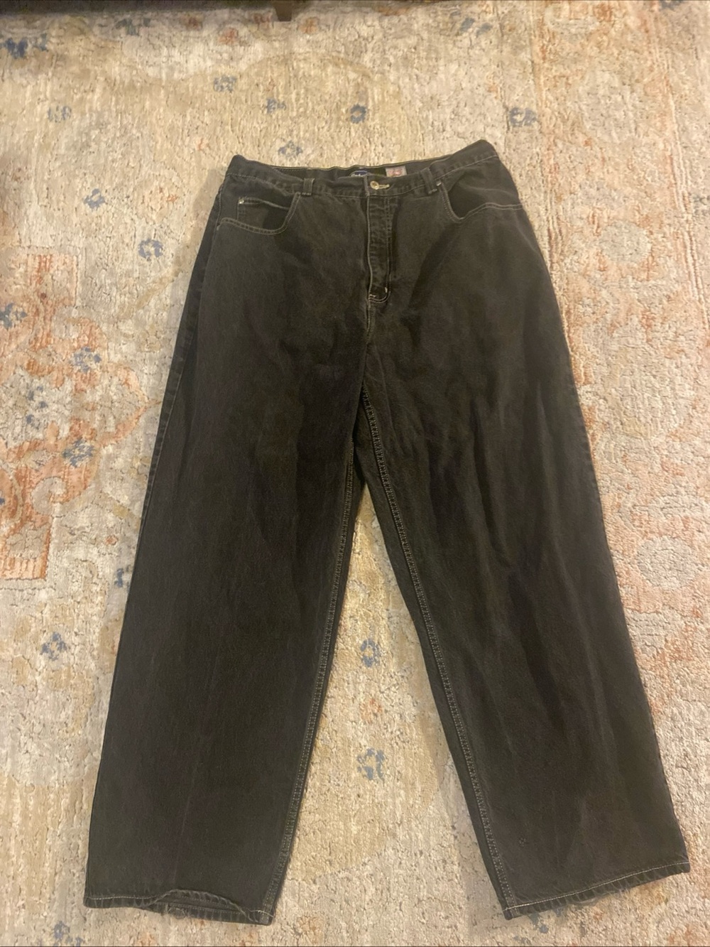 Vintage Y2K Anchor Blue Beyond Baggy Jeans black Wide Grunge 40x32 Fits 36x32